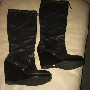 Black leather Michael Kors Kors boots